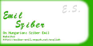 emil sziber business card